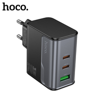 HOCO GaN 70W EU Plug Phone Charger For Samsung S25 S24 Dual USB C PD QC Quick Charging Wall Adapter For iPhone 16/15/14 Pro Max
