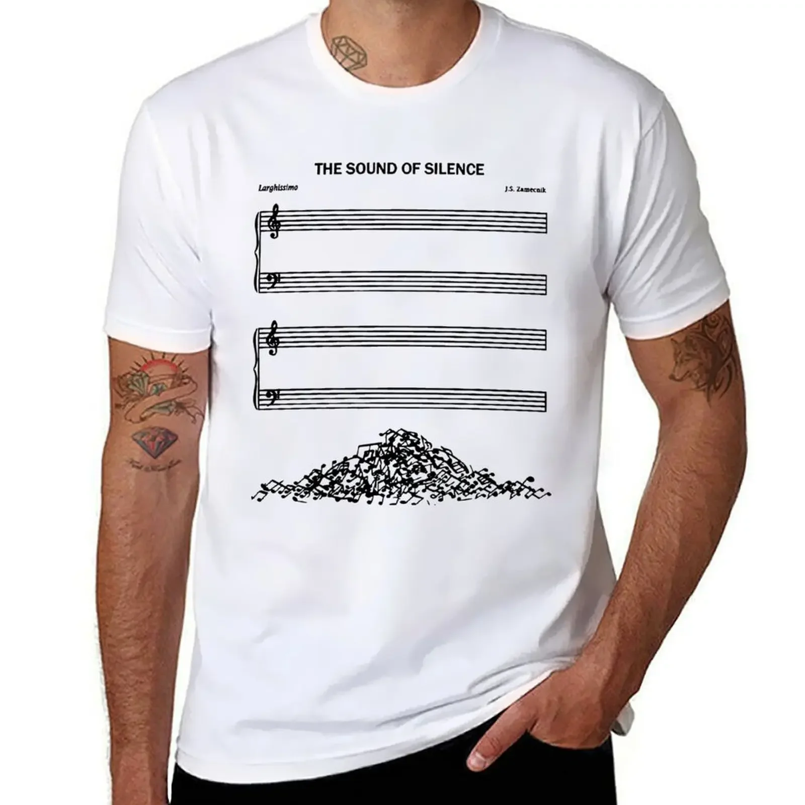 The Sound Of Silence music sheets Classic T-shirt anime summer tops plus size tops mens white t shirts