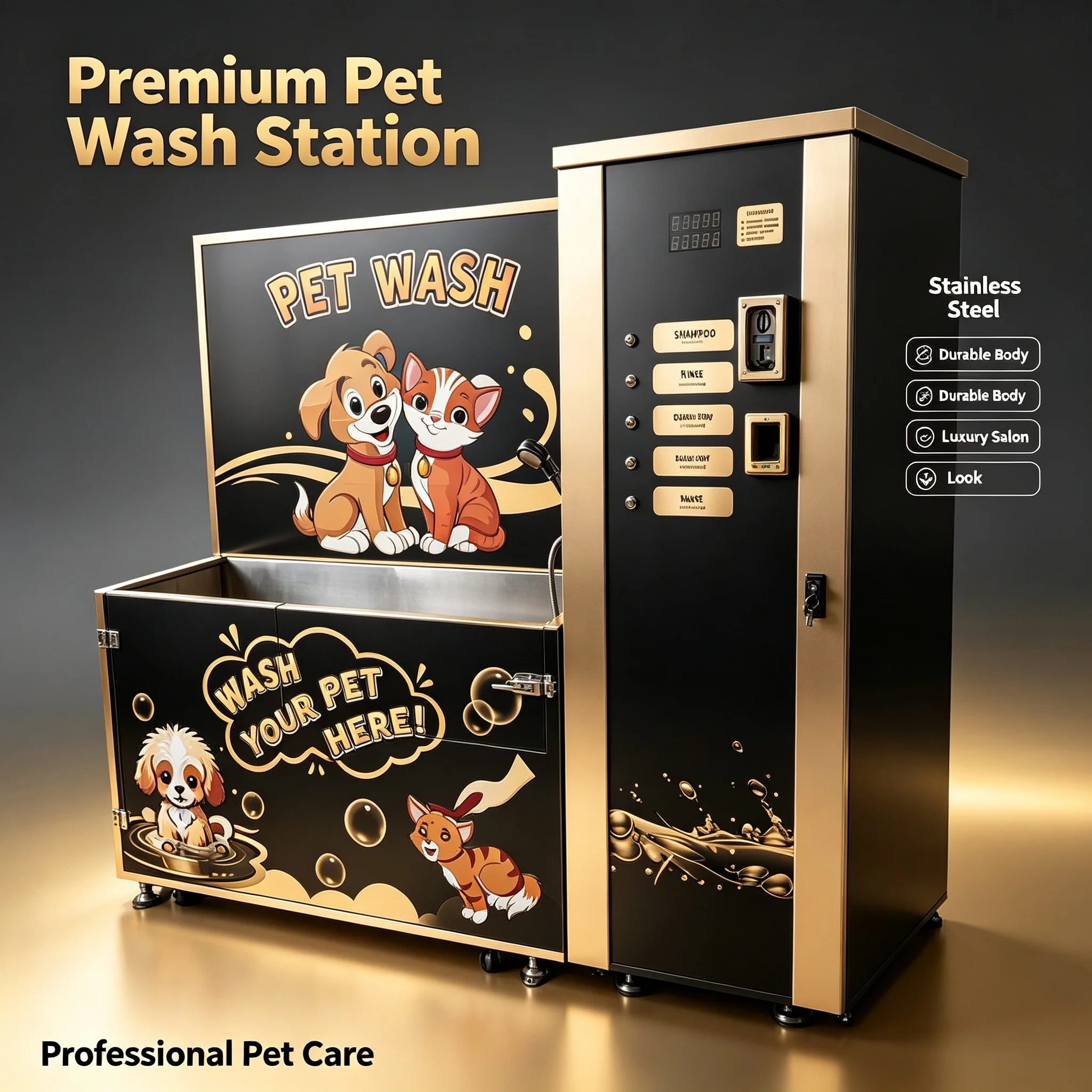 Pet Washing Machine, Commercial Foldable Pet Bathing Equipment, Custom Portable Unit for Self‑Service Pet Washing Booth Custom
