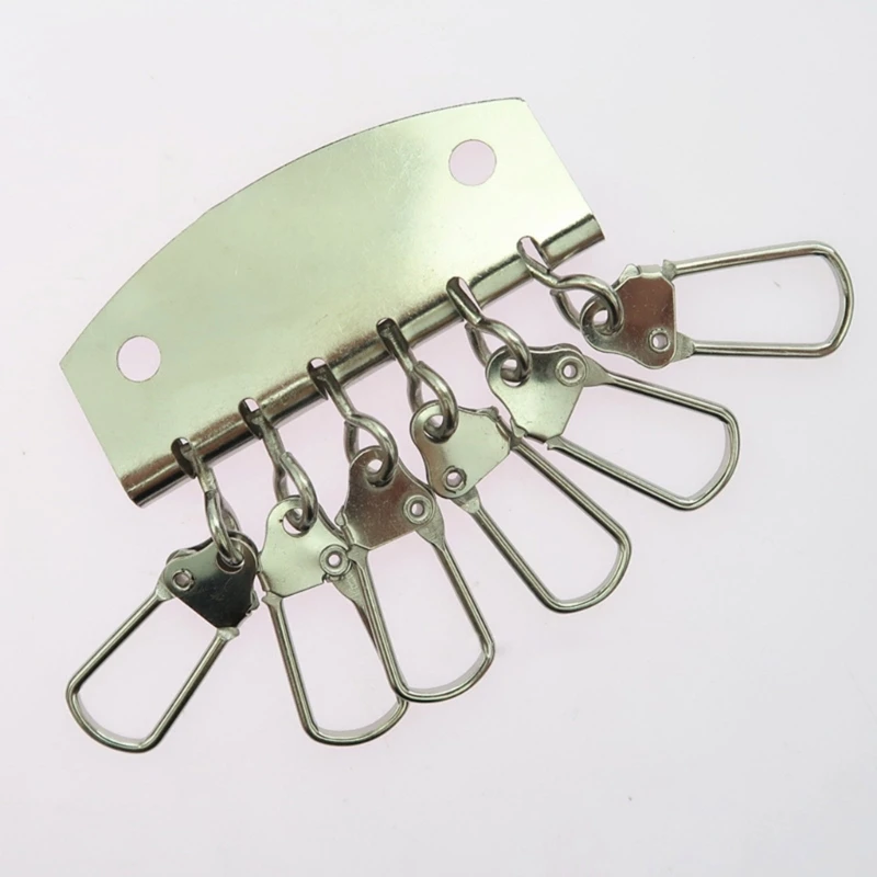 4Pcs Metal Key Holder Key Row Keyring Organizers with 4-6 Hook for Leathers Craft Wallet Key Bag Purse Bag Hardware