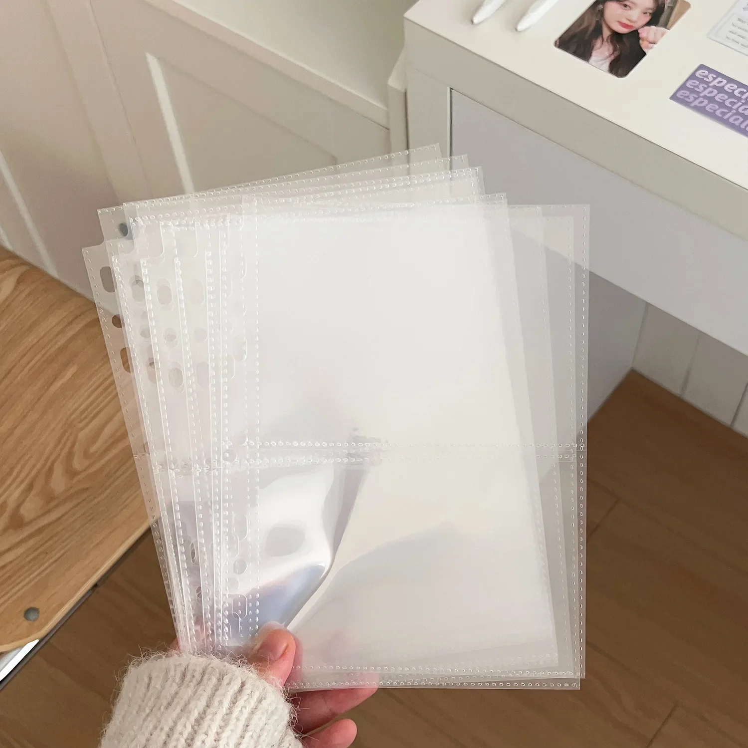 A5 7 Löcher Transparent Datei Halter Notebook Lose Blatt DIY Dokument Tasche Binder Ringe PVC Lagerung Bindung Ordner