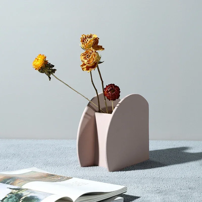 Nordic Macaron Ceramic Vase Ornament Porch Living Room Bedroom Desktop Dining Table Creative Simple Home Art Decoration