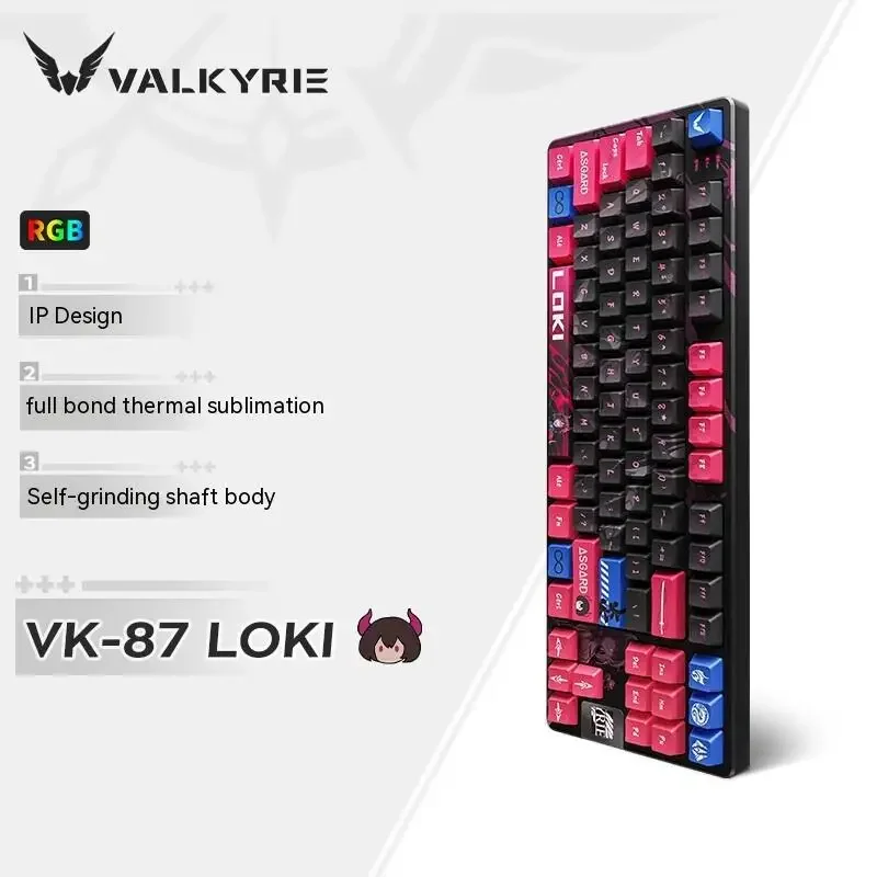 Imagem -02 - Teclado Mecânico sem Fio Usb Tipo-c Bluetooth Junta Hot Swap Gamer Esports Presente Modos Tela Tft Colorida 2.4g Valkyrie-vk87