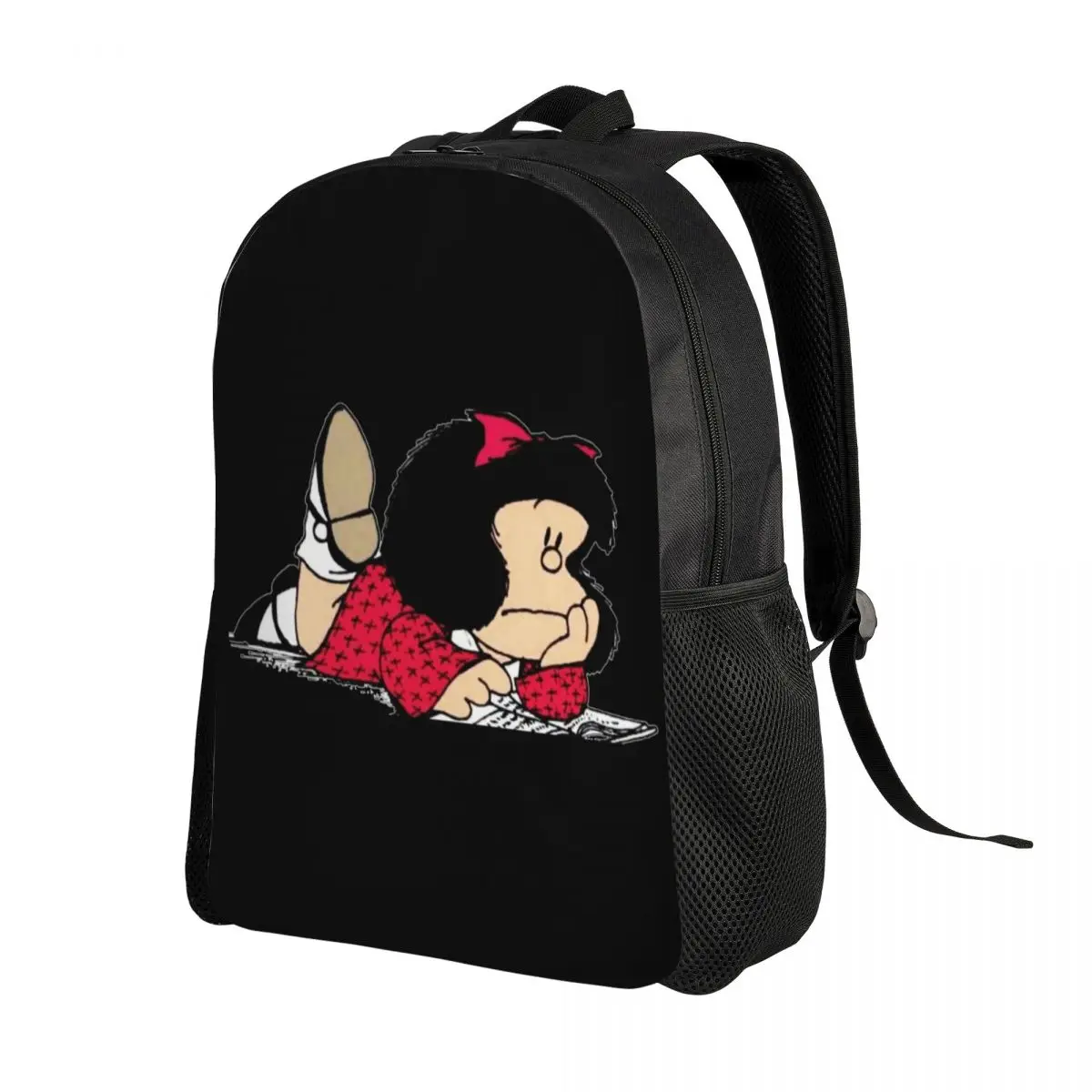 Cute Mafalda Backpack for Men Women School College Students Bookbag Fits 15 Inch Laptop Argentine Cartoon Quino Bags