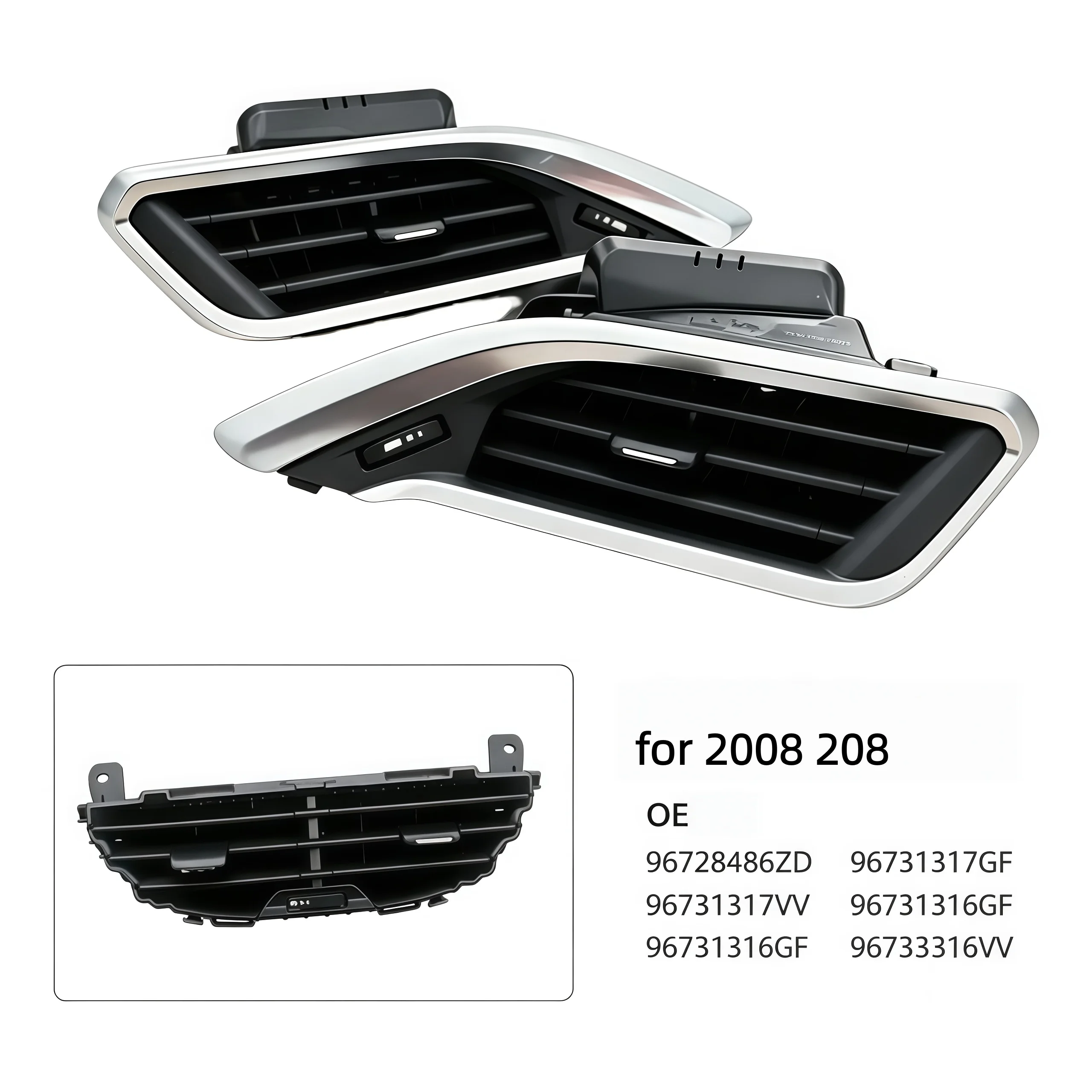 96728486ZD 96731317GF 96731317VV 96731316GF 96731316VV HEATER AIR DISTRIBUTION CENT LEFT RIGHT for Peugeot 2008 208 Mercosur
