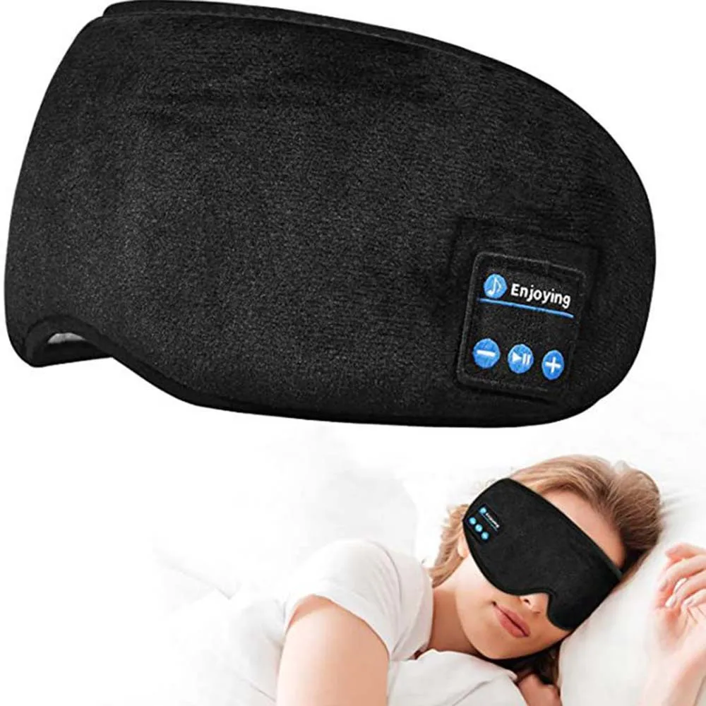 Masker Mata 5.0 kompatibel dengan Bluetooth nirkabel lembut Headset Stereo tidur penutup mata Subwoofer penutup mata tidur yang dipasang di kepala