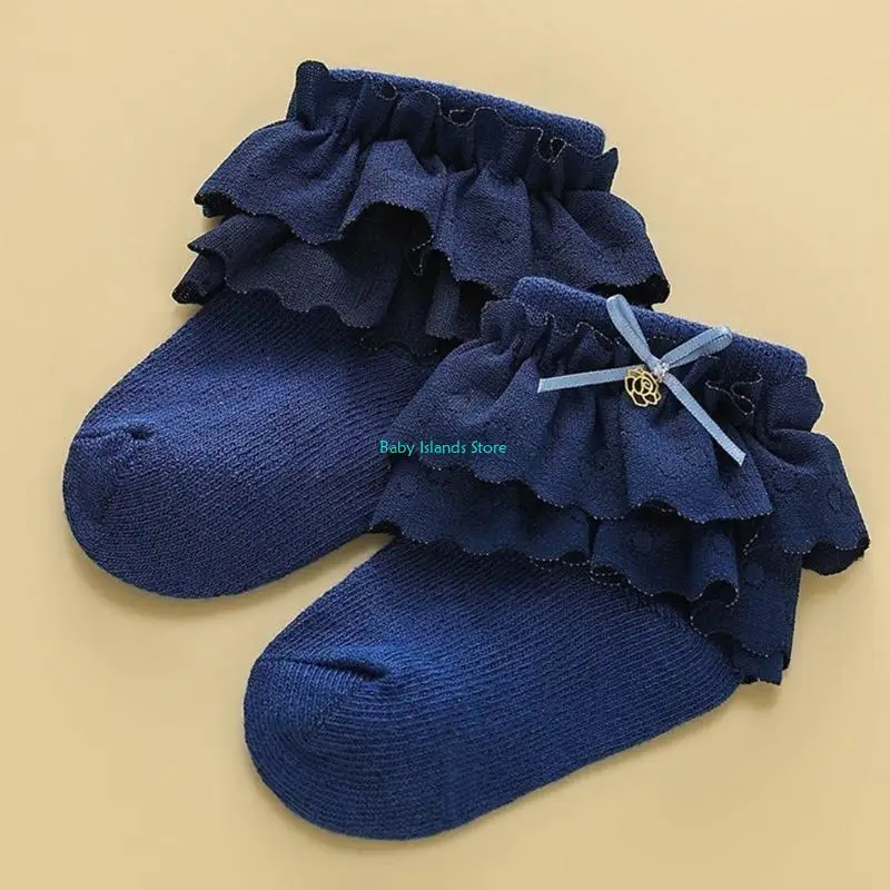 

K92D 1 Pair Lovely Lace Socks for Girls Comfortable Baby Ankle Socks for Daily