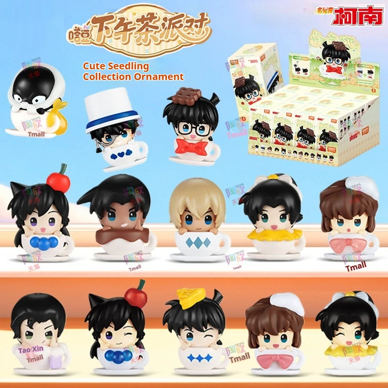 

New Detective Conan Mini Bean Blind Box Figurines Afternoon Tea Series 01 02 Sesktop Decor Collections Ornaments Holiday Gifts
