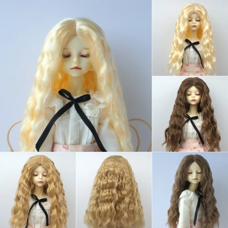 JD862 longue fille Sauvage vague mi séparation sirène bouclés poupée perruques 1/8 1/6 1/4 1/3 Pullip Blythes fibre douce BJD cheveux
