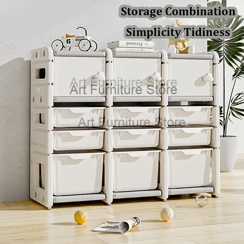 Large Capacity Children's Toy Storage Cabinet Multi-Layer Combination Books Clothes Organizer Shelf Home Furniture Storage Rack