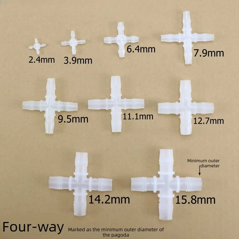 Plastic Barb Connector Equal Tee Cross Connector Hose Fitting 6 Way Water Manifold 8 Way Distributor