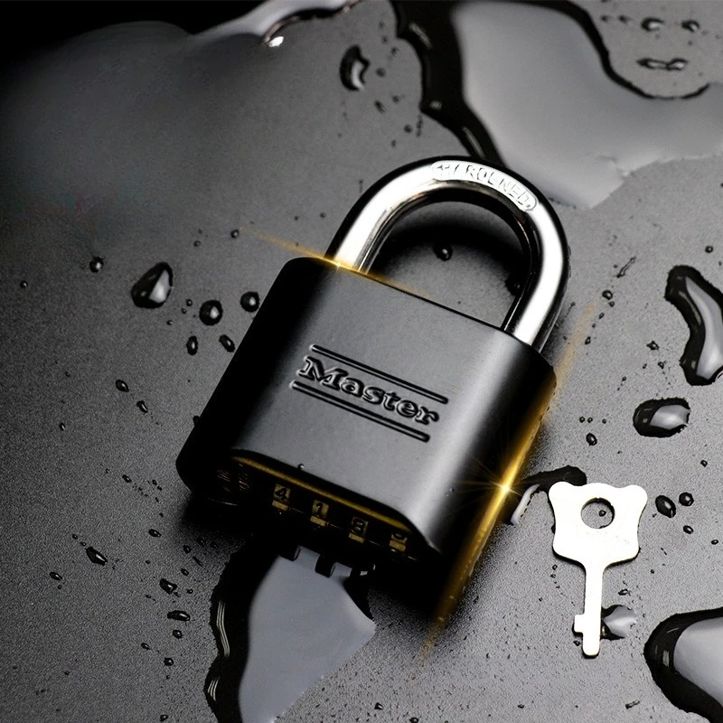Large Combination Padlock Copper Lock Waterproof Rustproof Anti Theft Long Shackle Outdoor Gate Lock 178D