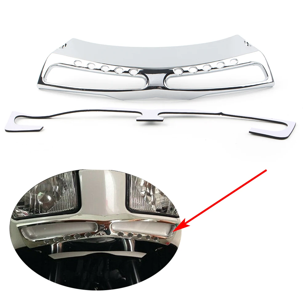 Motorcycle Chrome Headlight Lower Grill Trim For Honda Goldwing GL1800 2001 2002 2003 2004 2005 2006 2007 2008 2009 2010 2011