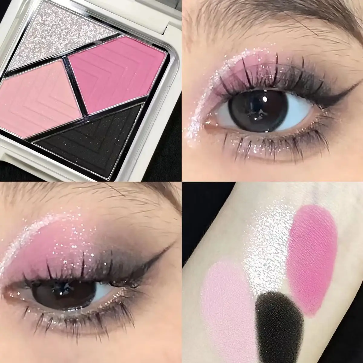 JADED-Palette de fards à barrage 4 couleurs, le monde, fard à barrage, poudre pour filles chaudes, été, bleu-vert, poche portable