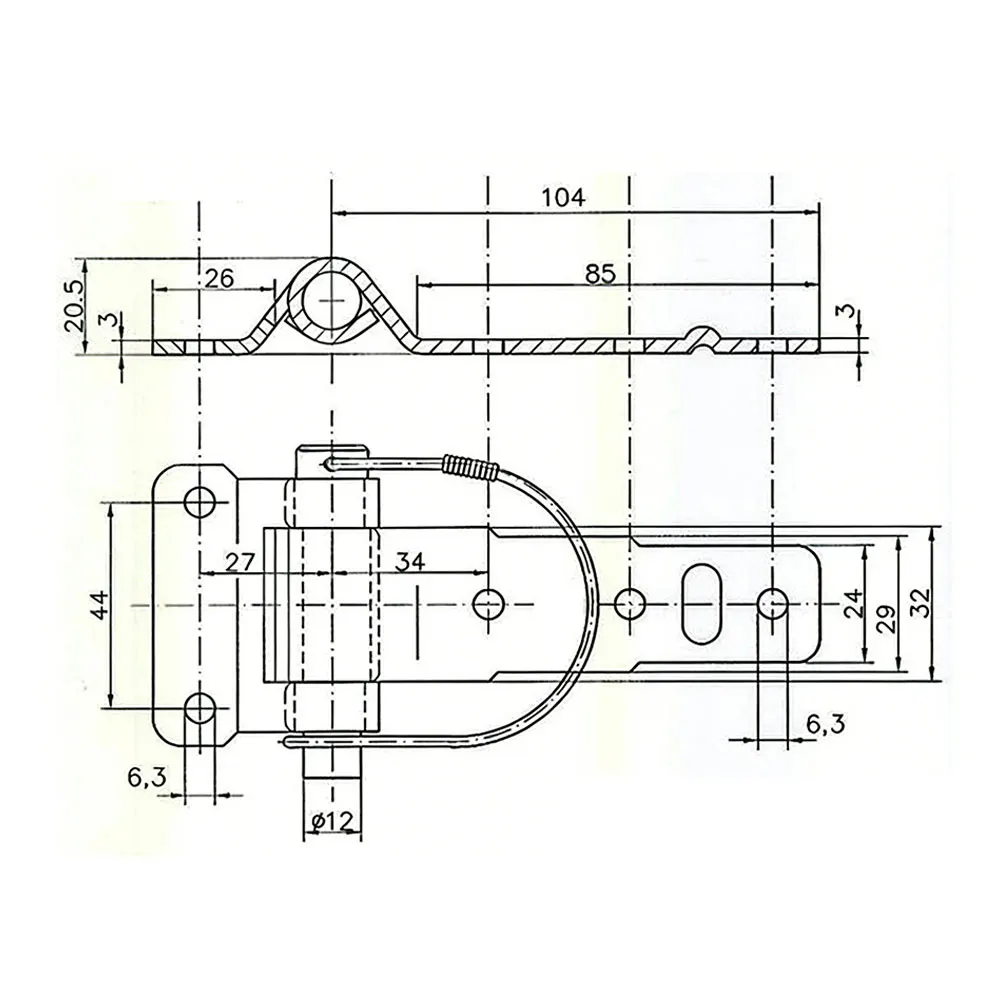 Trailer Hinge Galvanized Hinge As Shown D-type Pin Hinge Cold-rolled Steel Galvanized Finish Easy Installation