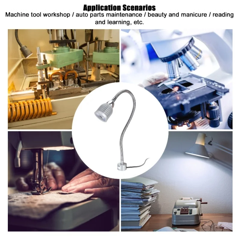 

7 Вт светодиодный светильник для швейной машины гибкая рабочая лампа с магнитным основанием для токарного станка на верстаке