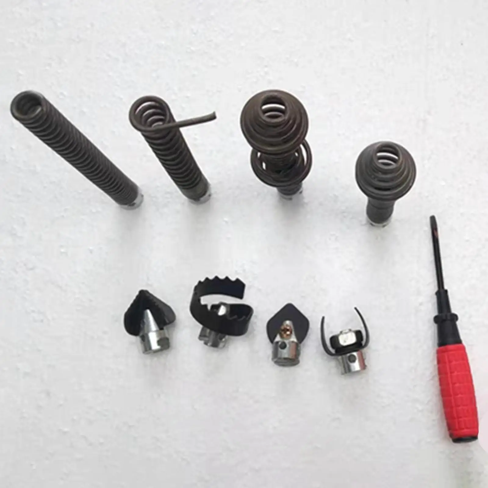 9 Pieces Drain Cutter Heads Set Steel Auger Adapters for Sewer Machine