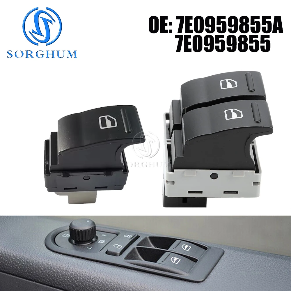 SORGHUM Car Accessory Electric Door Window Double Switch Button Control For VW Transporter T5 T6 Caravelle 7E0959855A 7E0959855