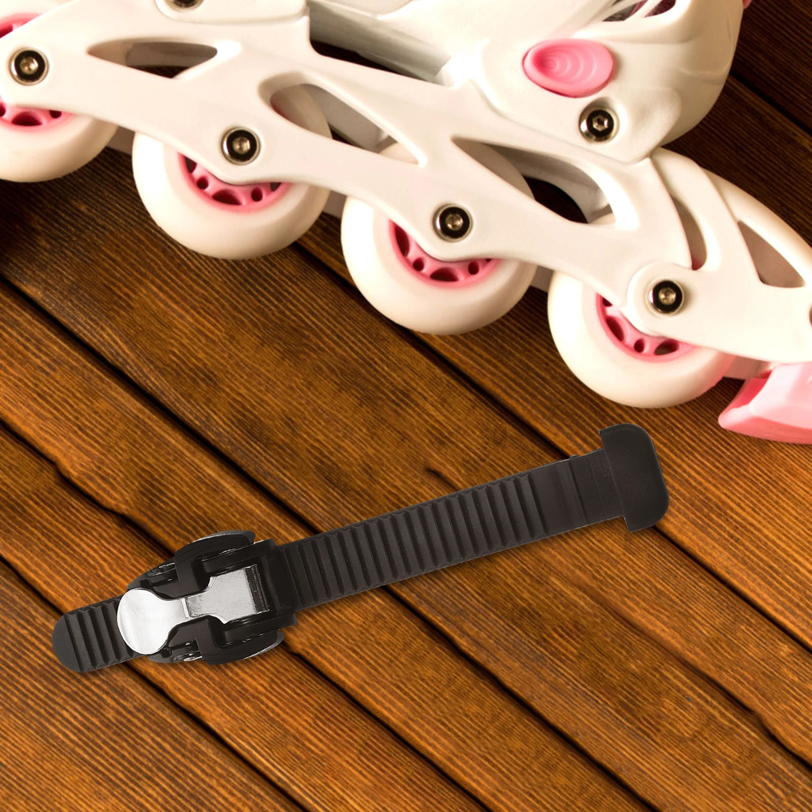 

2pcs Roller Buckle Straps Black T-Shaped Spider Adjustable Replacement Parts Plastic Skate Buckle Strap Durable Plastic Tools