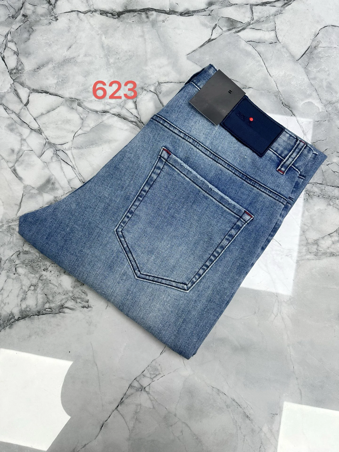 

OECHSLI Jeans Thin Cotton Men 2026 Spring Summer new comfortable straight embroidery elasticity casual Big size 29-40 long Pants