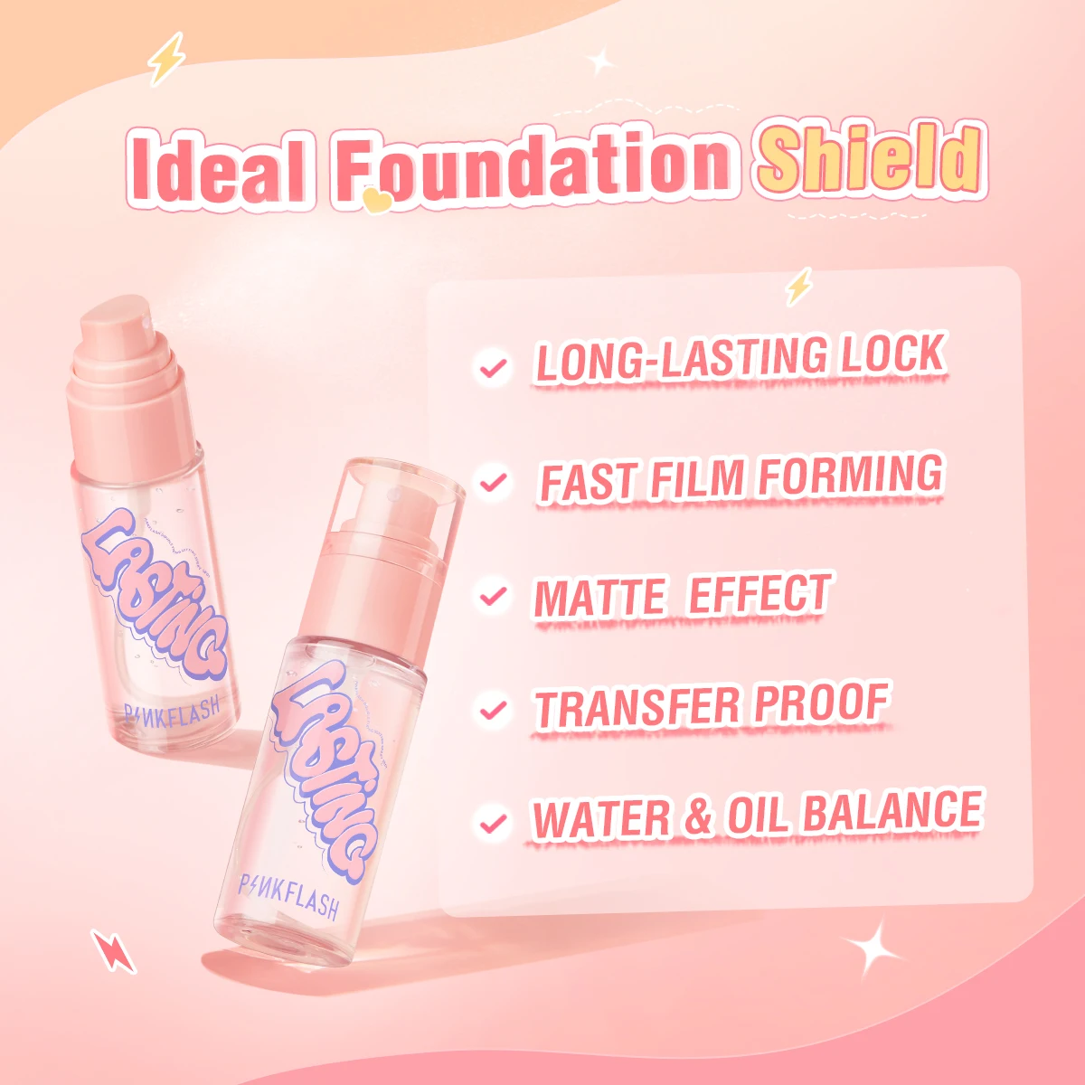 PINKFLASH Moisturizing Setting Spray Matte Oil-control Lock Fast Film Forming Long-lasting Face Makeup Cosmetics for Women