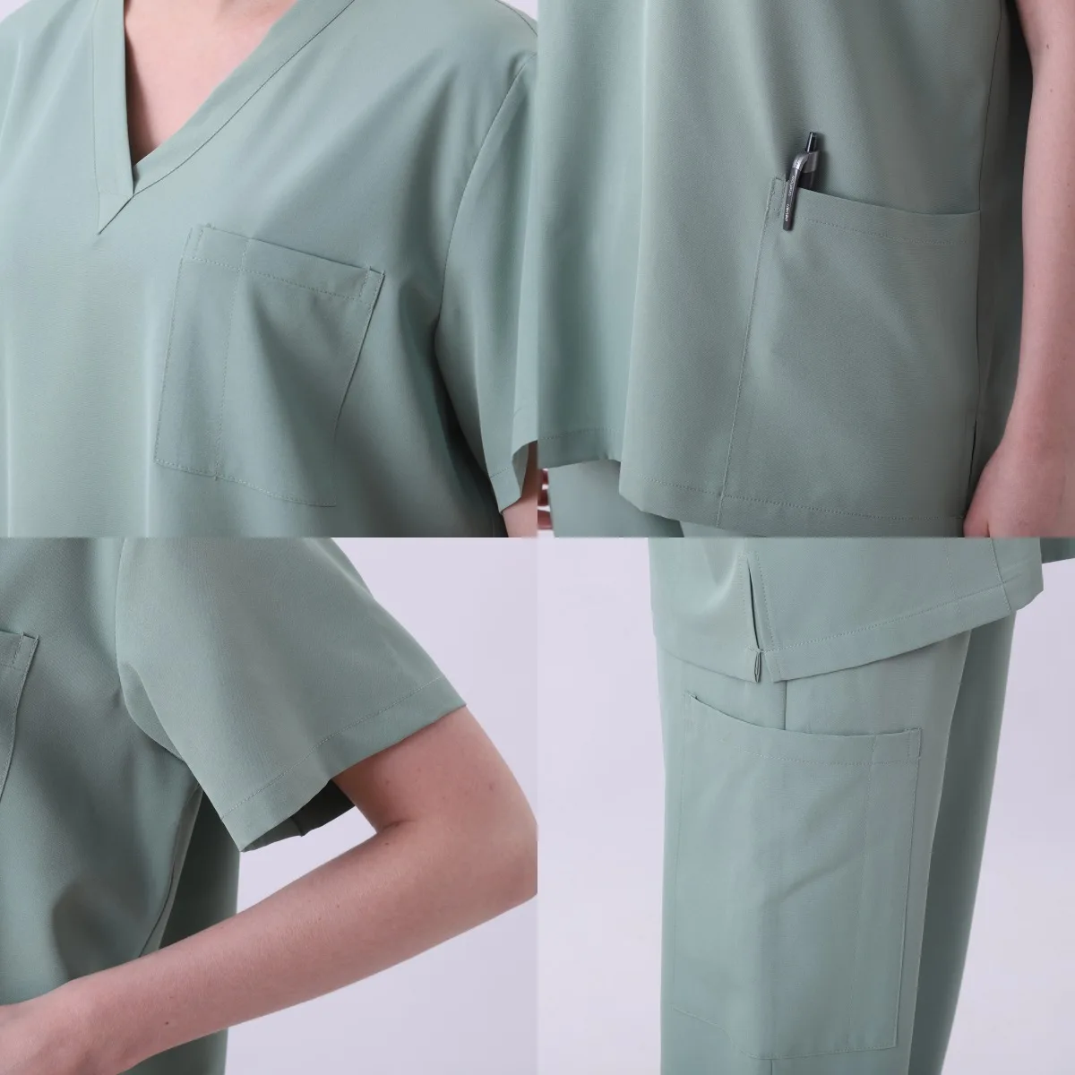 Nieuwe Scrub Sets Dokter Spa Schoonheidssalon Tandheelkundige Kliniek Werkkleding Korte Mouw Lange Broek Vrouwen Casual Sportset