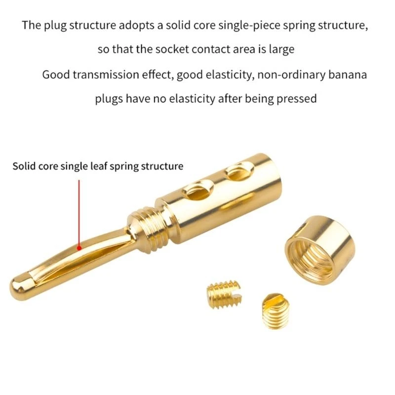 موصلات موصلات الموز المطلي بالذهب للأنظمة السمعية HIFI ومكبر الصوت K1KF