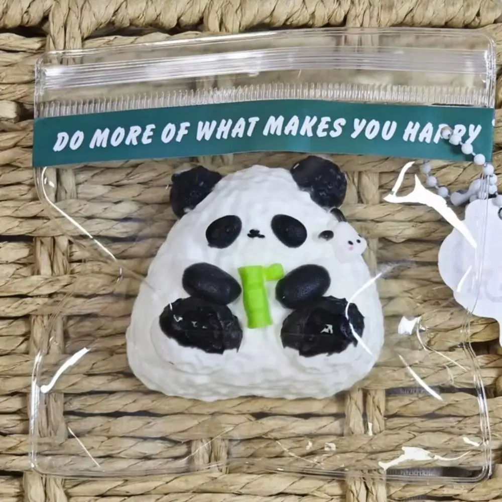 Mochi taba mole novidade criativa panda dos desenhos animados abraçando triângulo arroz bambu brinquedo inquietação bonito panda vermelho crianças presente de aniversário