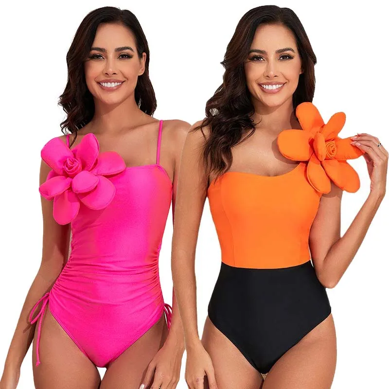 2024 Beach Wear Summer Women Flower One Piece Swimsuit