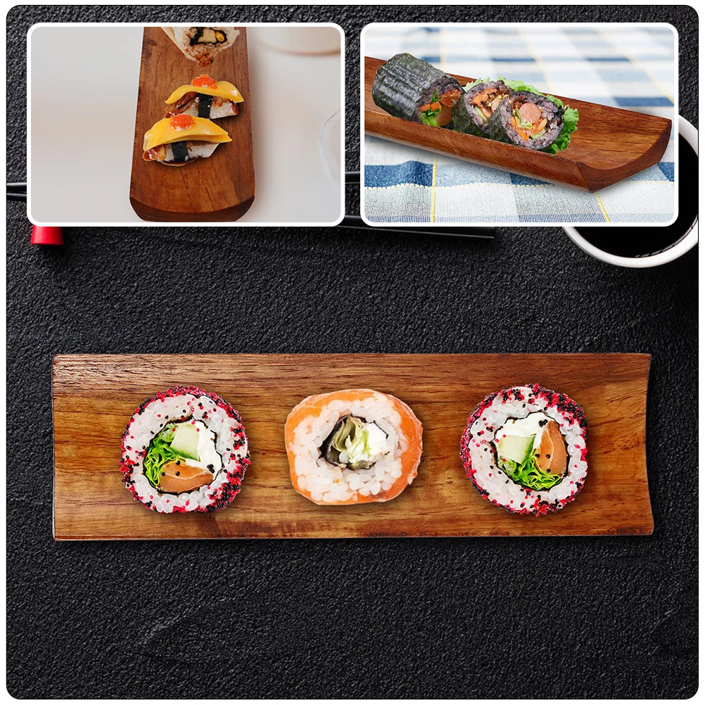 2 Pcs Dinnerware+sets Sushi Counter Japanese-style Household Dessert Plate Oval Tray