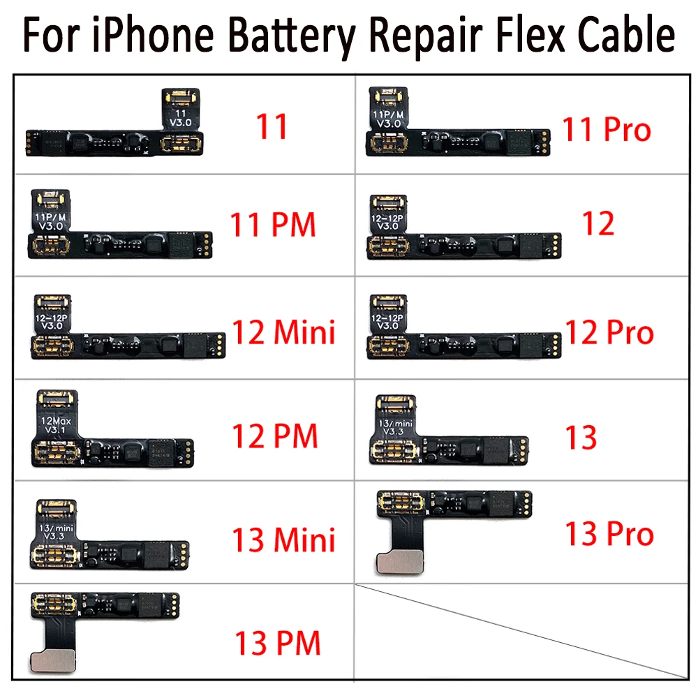 GD NEW Tested Battery Repair Flex Cable For iPhone 11 12 mini 13 Pro Max 14 Remove Warning Battery External Replacement Parts