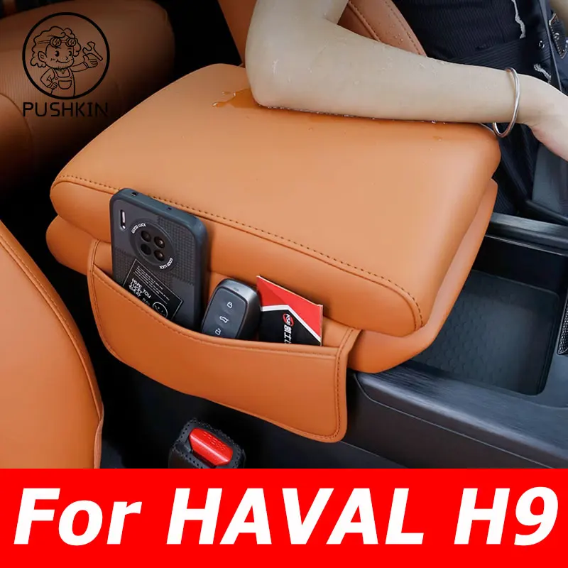 

Center Console Armrest Box Cover Pad For Great Wall GWM Haval H9 MKII 2024 2025 Leather Anti-Scratch Armrest Cushion