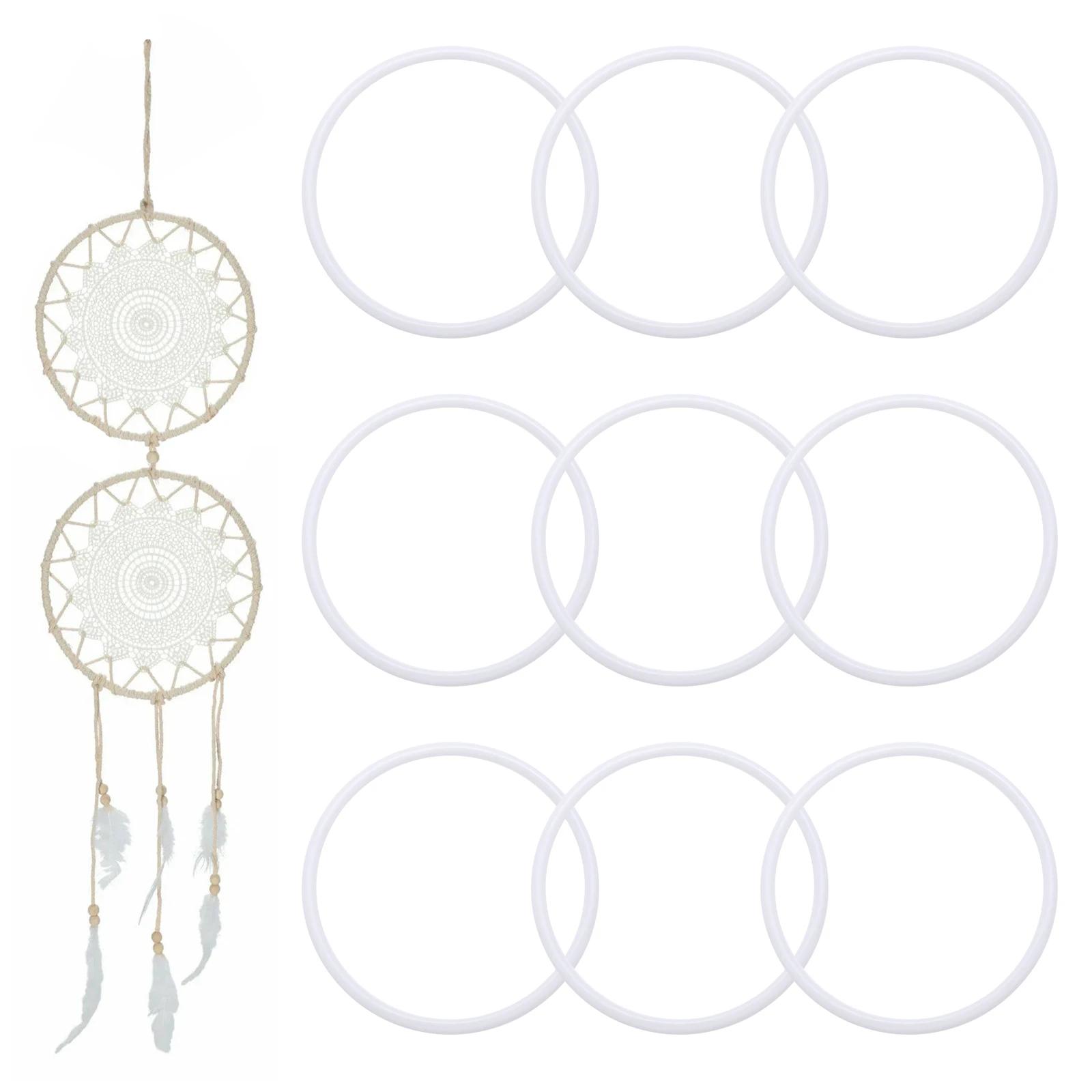 

20Pcs Dreamcatcher Round Plastic Hoops White 11Cm DIY Dreamcatcher Material Accessories Craft Rings for Mandalas