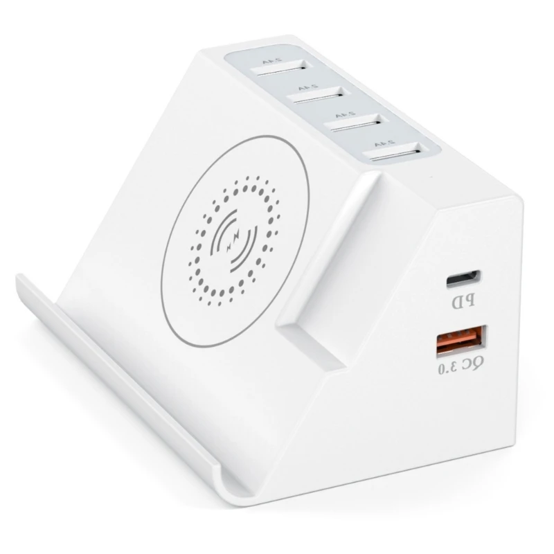 MultiDevice Wireless Charging Station Charging Dock Featuring PD20W QC3.0 5V2.40A Port Safe For All Electronics Devices