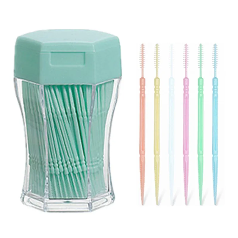 200pcs/set Plastic Double-head Brushed Toothpick Soft Oral Care 6.2 Cm Hot Sale Floss Toothpick Teeth Care Floss Pick Portable