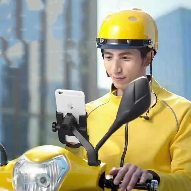 Adjustable Aluminum Alloy Phone Stand GPS Bracket Mount Clip Support Moto Mirro Handlebar Mount For Xiaomi iPhone