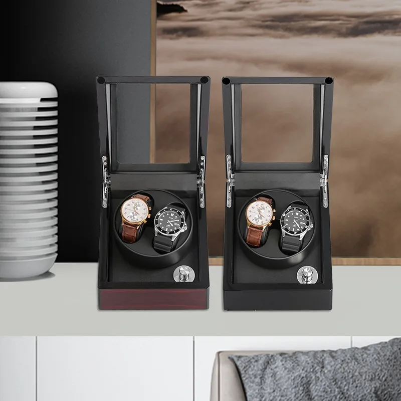 Automatic Winding Box  Meter Turner Motor Box Double Head with Ambient Light Electric Watch Shaker Watch Box Watch Shaker