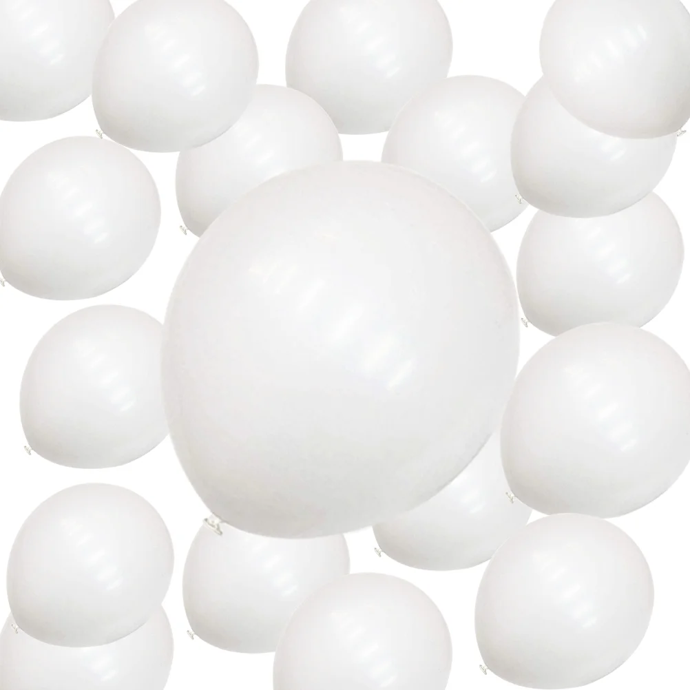 

100 Pcs Round White Balloon Birthday Balloons Wedding Decorations Halloween Inch for Arch Emulsion Women Bride