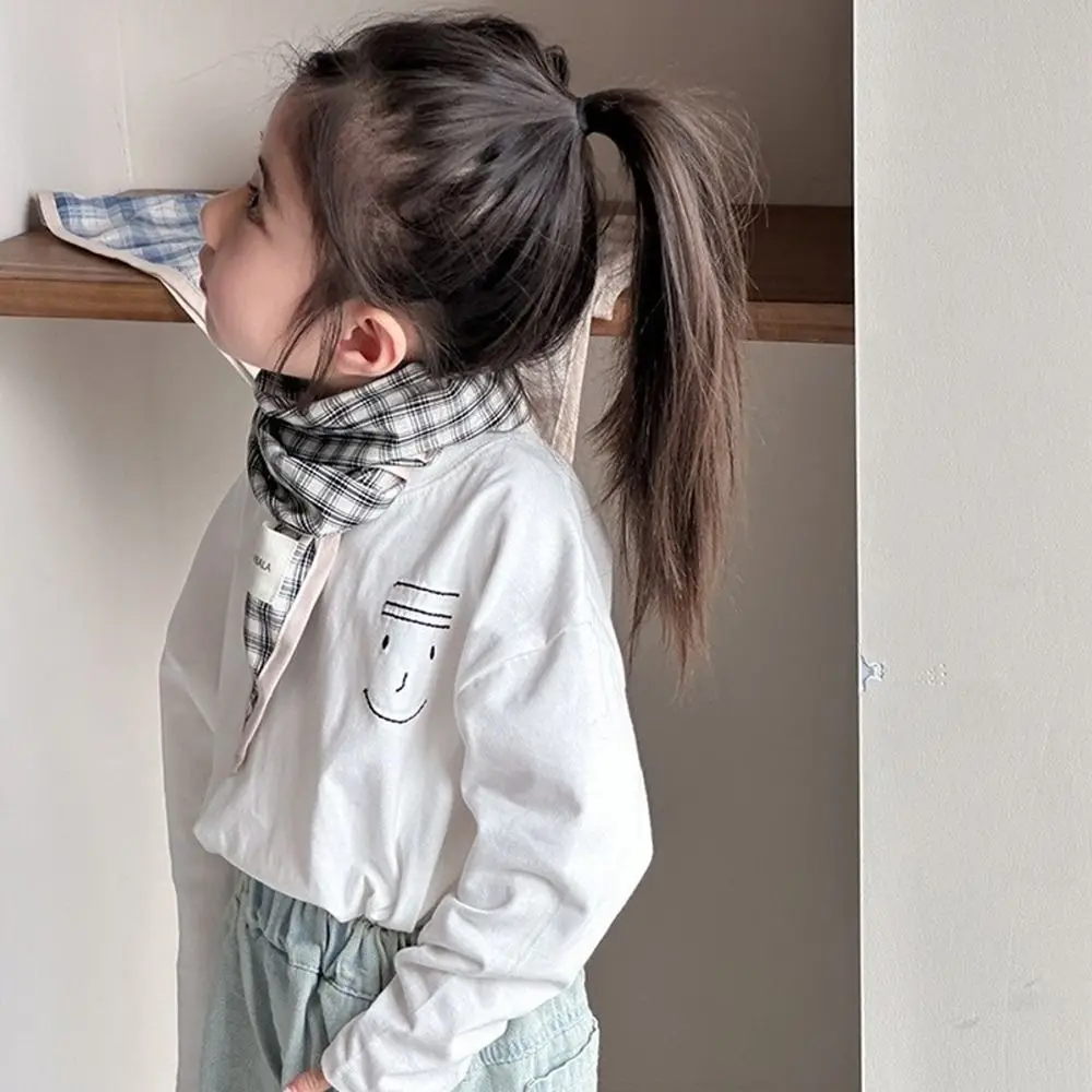 الرجعية الكورية الأطفال وشاح مخطط منقوشة مثلث باندانا الحلو بنين بنات الخصر وشاح لعاب مناشف اللعاب