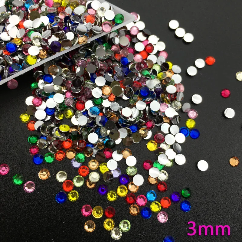 Mélange de strass colorés pour Nail Art, chaussures à paillettes en cristal, décoration de mariage, 2,3,4MM
