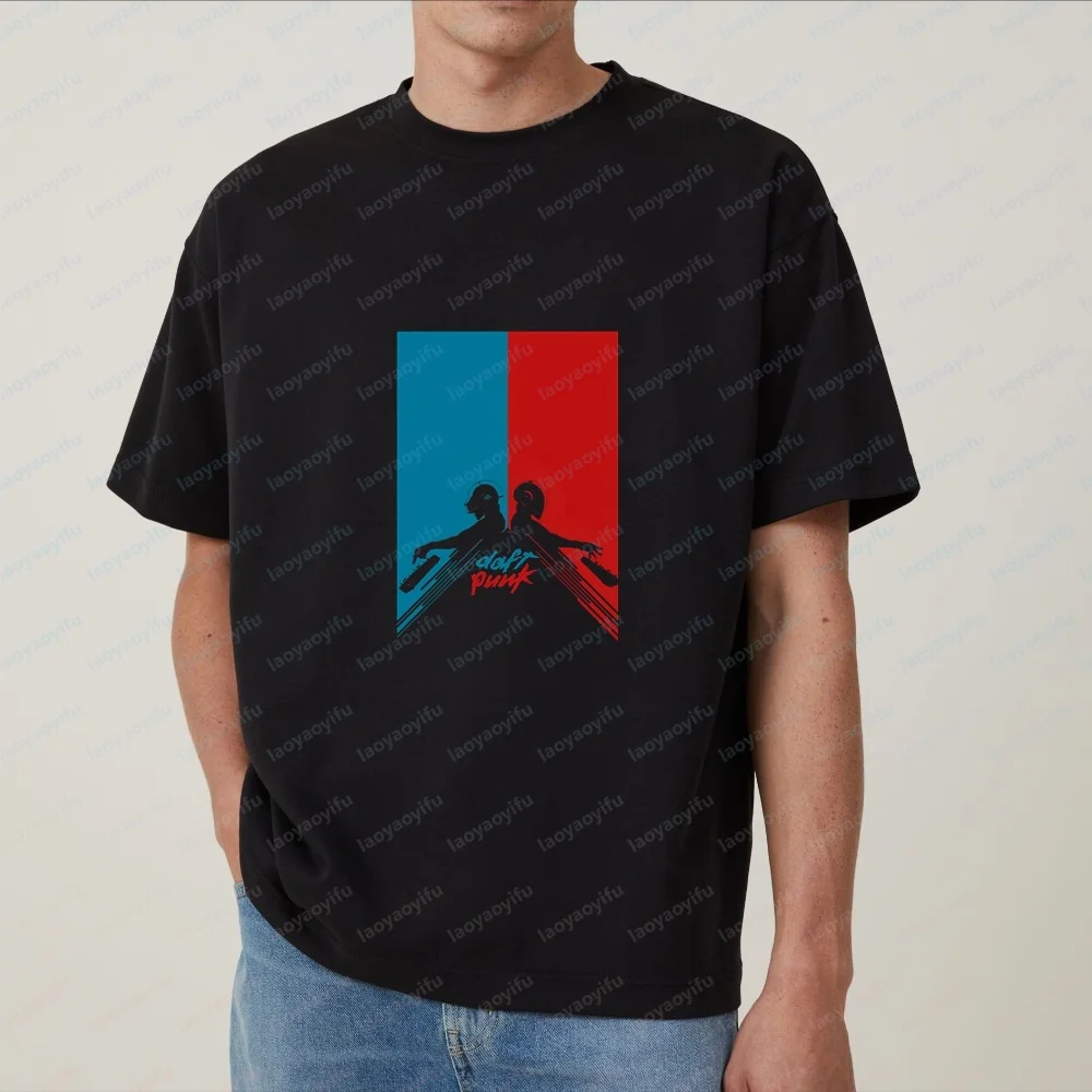 Daft Punk - Retro Pirated Style New Men's and Women's Unisex Round-neck T-shirt with Fun and Crazy Design