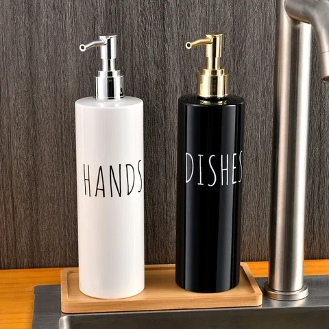 420ml Soap Dispenser Bottle Kitchen Sink Hand Soap Dish Bathroom Shampoo Body Wash Refillable Bottle