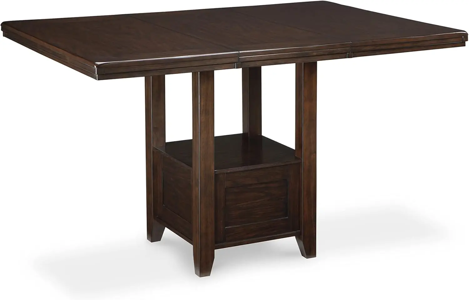 

Haddigan Traditional Rectangular 36" Counter Height Dining Extension Table, Dark Brown