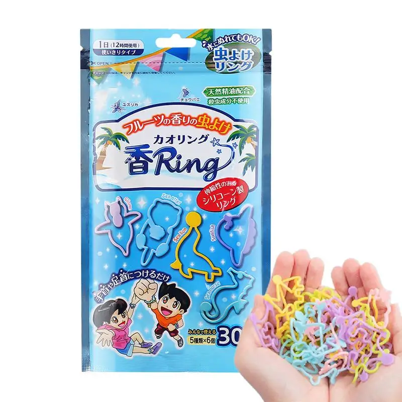 야외 플라이 밴드 여행용 팔찌, 오래 지속되는 휴대용 방수 팔찌, 어린이용 여행 팔찌, 30 개