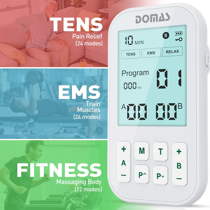 Smart Library OEM ODM Rechargeable Dual Channel Tens Machine Large Capacity Battery Electrode Massage For Body Pain Relief-for B