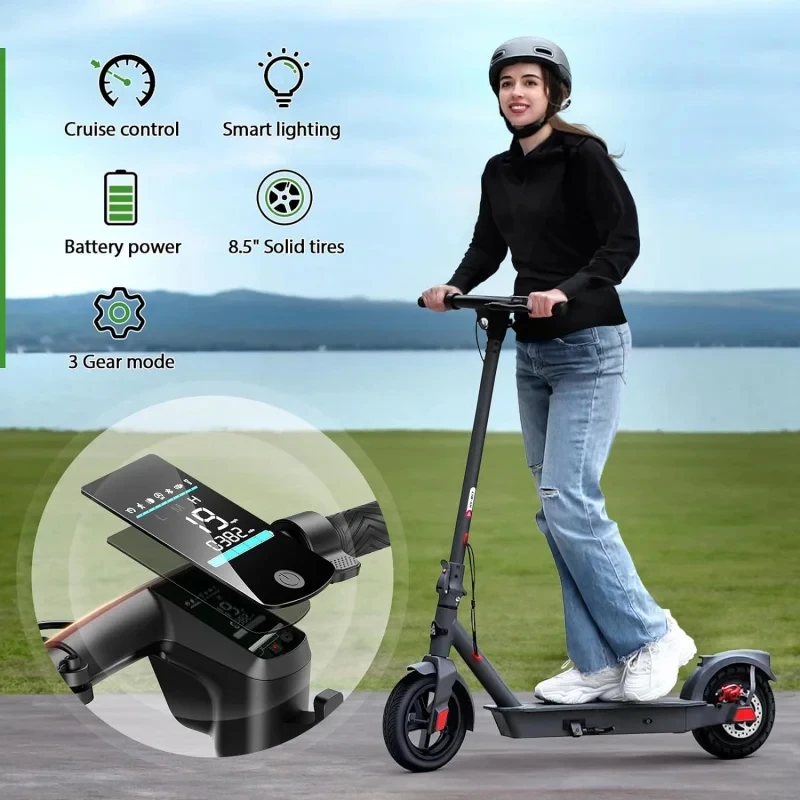 TST for,19 Mph Foldable E ,Peak 500W Motor,All Aluminum Body Electric Scooter Adults with Dual Braking System and App Control