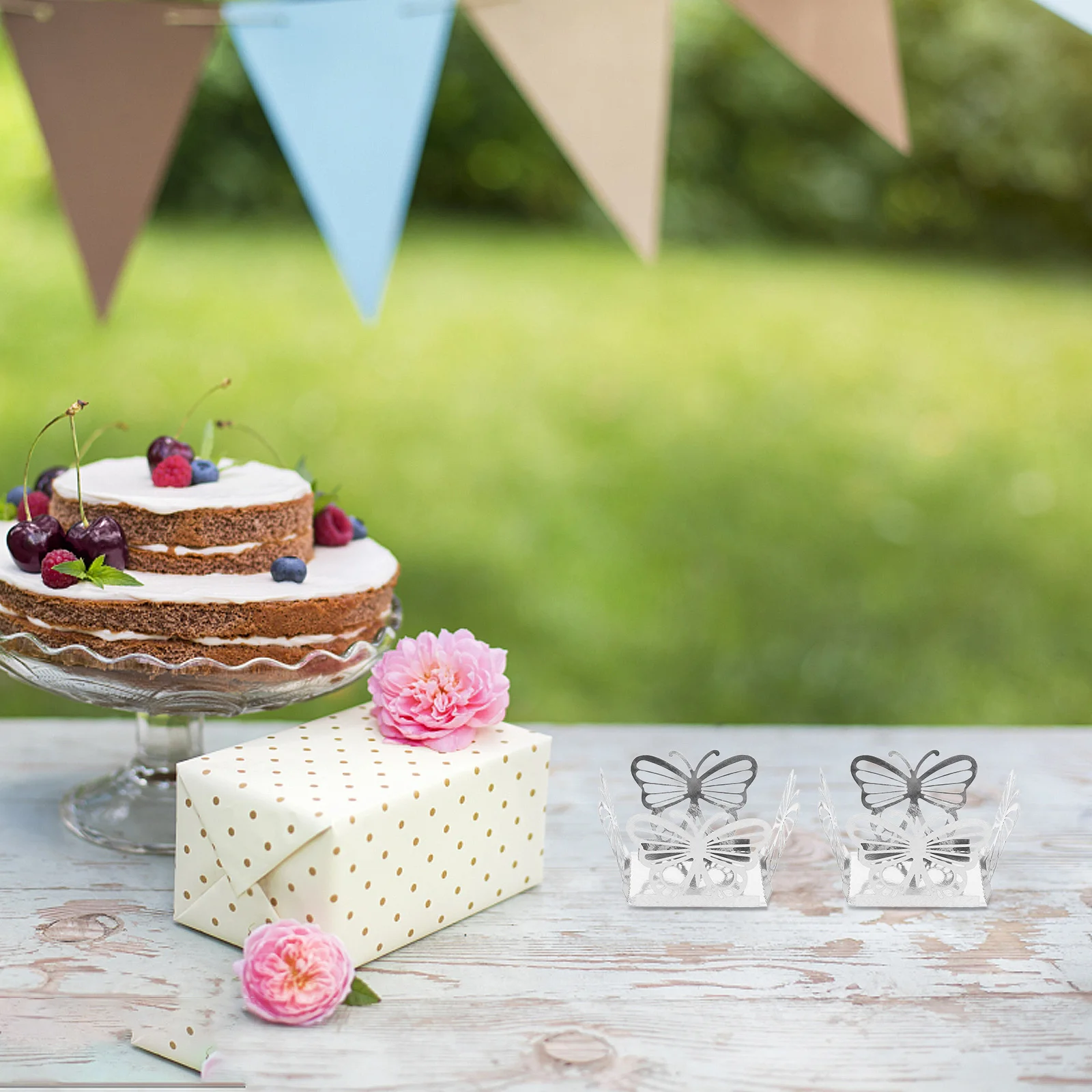 

50 Pcs Creative Candy Box Mini Holder Baby Shower Decorations Paper Dessert Cups Chocolate Wrappers Hollow-out Cupcake