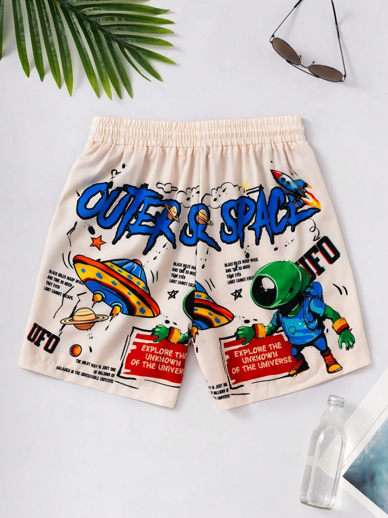 

Mens Cartoon Print Beach Shorts Summer Outdoor Swim Trunks