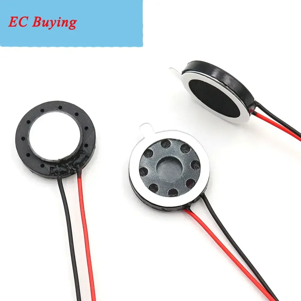 5 шт./лот, 16 мм, 8 Ом, круглый пластиковый внутренний магнитный динамик с проводом, 8R, 1 Вт, клей, двусторонний клей, игрушки