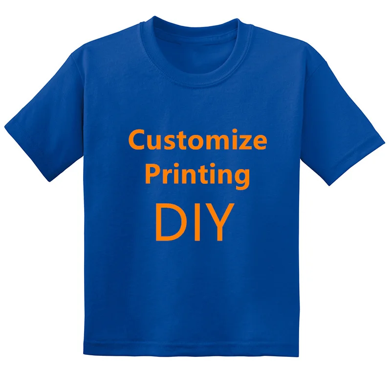 Custom Your Design Children Black Grey Blue T shirts DIY Print Kids Cotton T-shirts Baby Boys/Girls Tops,Contact Seller Frist